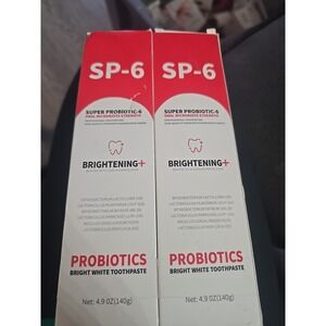 2pk Sp-6 Probiotic Toothpaste: Stain Removing, Whitening, Bad Breath, Halitosis